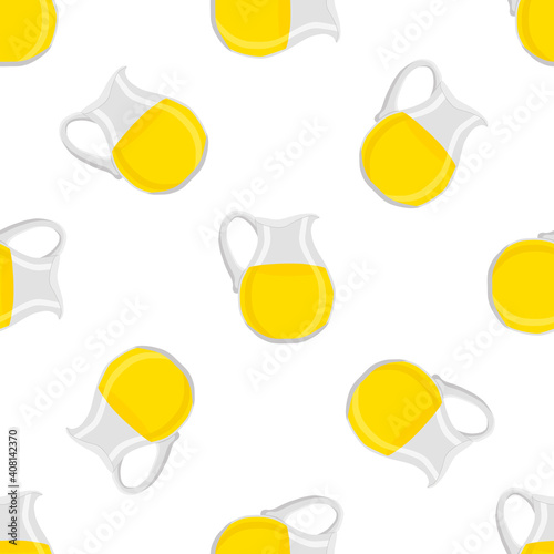 Illustration on theme big colored lemonade in glass jug