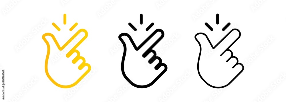 Flicking fingers icon set. Meaning everything is easy, fine, no problem. Vector on isolated background. EPS 10 Flicking fingers icon set. Meaning everything is easy, fine, no problem. Vector on isolated background. EPS 10