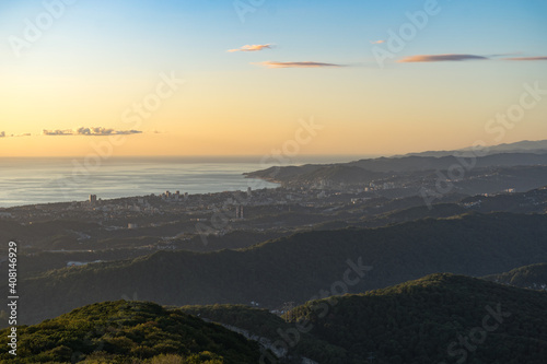 Aerial view of the urban landscape of Sochi, Russia