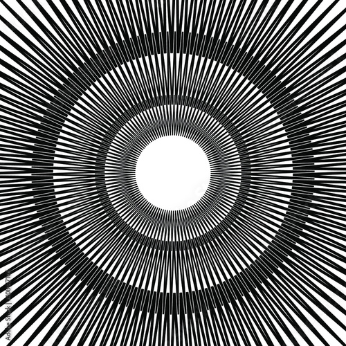 Circular black zigzag pattern with perspective style and forming a hole in the center.