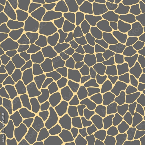 Terrazzo modern trendy colorful seamless pattern.Abstract creative backdrop with chaotic small pieces irregular shapes.Ideal for wrapping paper,textile,print,wallpaper,terrazzo flooring.Gray on pink