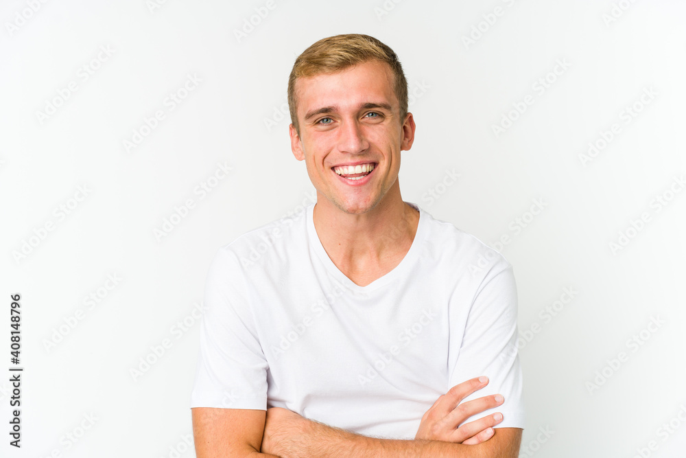 Young caucasian handsome man laughing and having fun. Young caucasian handsome man laughing and having fun.