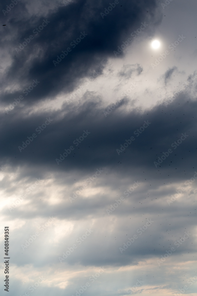 Obraz premium cloud rain dramatic sky dark storm weather