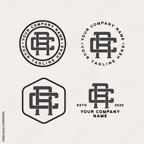 rc monogram logo design vector
