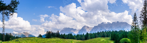 Panorama Karwendel Gebirge Sommer Bayern Alpen