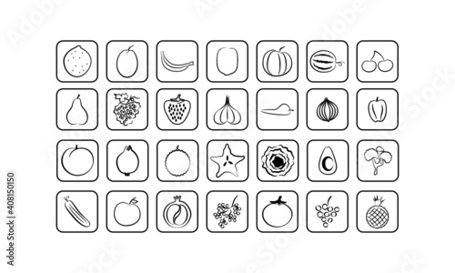 Vegetables and fruit icons