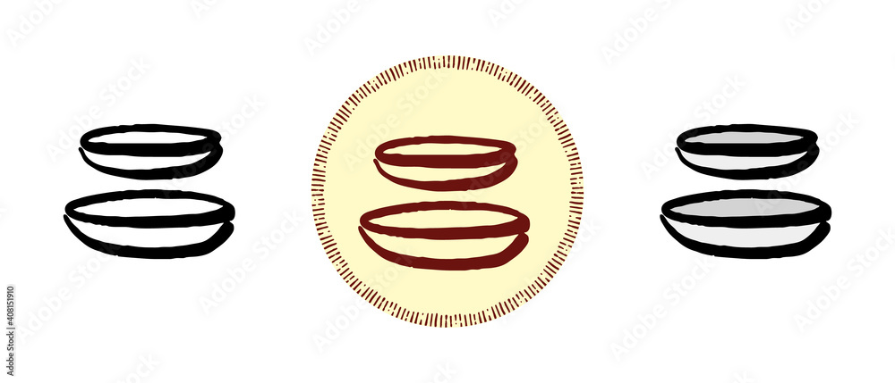 This is a set of icons with different style of plates. Contour, color and retro symbols plates. Freehand drawing, doodles. Stylish solution for website and label. This is a set of icons with different style of plates. Contour, color and retro symbols plates. Freehand drawing, doodles. Stylish solution for website and label.
