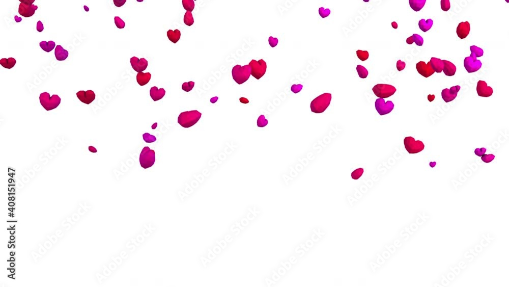 3D low poly geometric heart falling from sky on white background, Valentines day concept, elegant love greeting card animation 3D low poly geometric heart falling from sky on white background, Valentines day concept, elegant love greeting card animation
