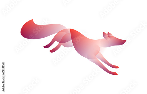 Free Download Vector fox in gradient style. Digital art - GFXLoad