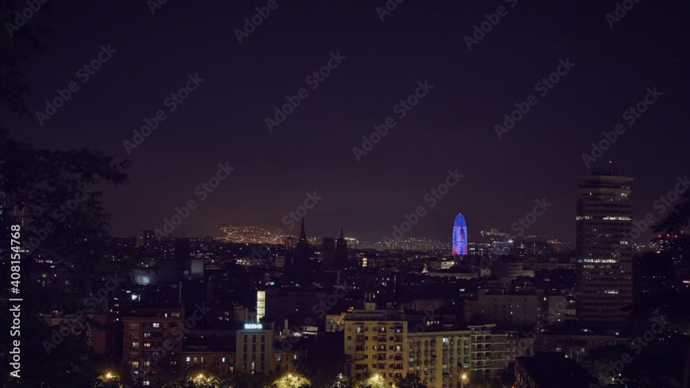 Vista general de barcelona desde Montjuic de noche Vista general de barcelona desde Montjuic de noche