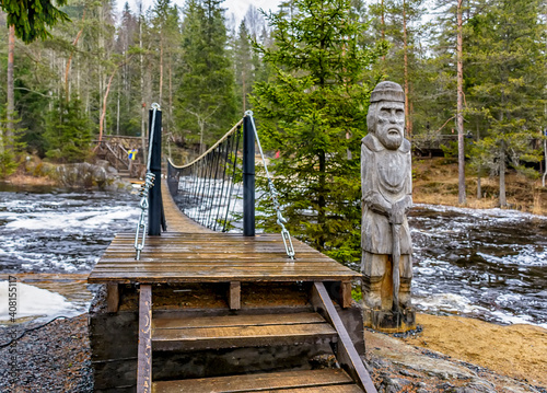 Akhinkoski waterfalls in Karelia.