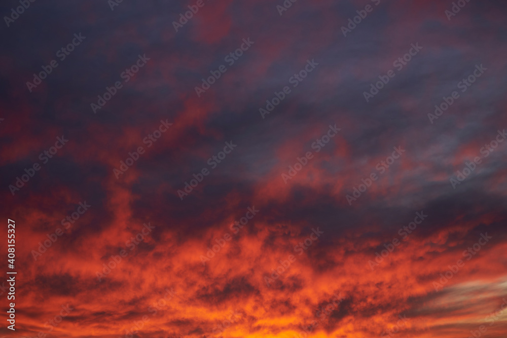 Sky light after sunset. orange background