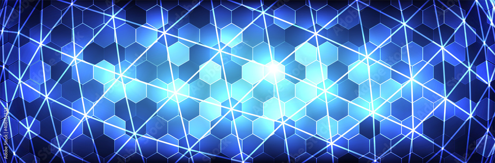 Hexagon grid background. Honeycomb pattern. Blue technology backdrop. Futuristic vector illustration Hexagon grid background. Honeycomb pattern. Blue technology backdrop. Futuristic vector illustration