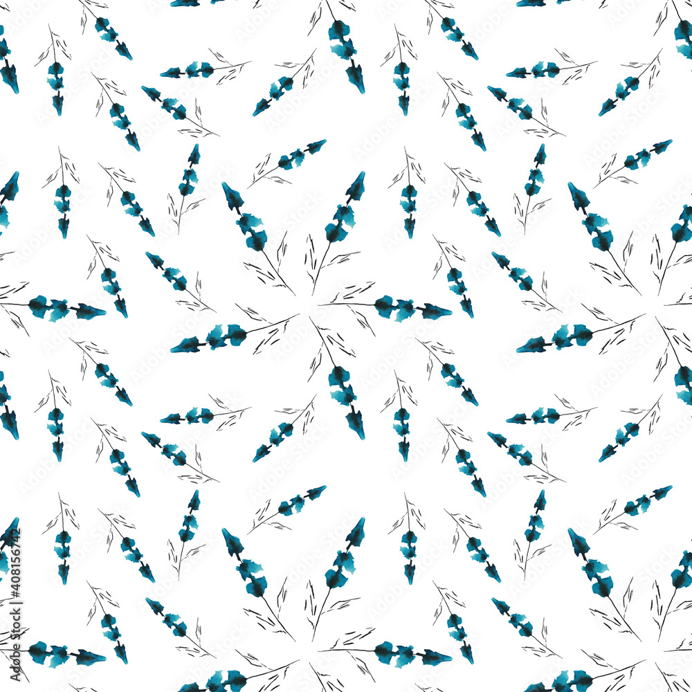 A seamless pattern with colors that are drawn in watercolors. Hand-drawn illustration for the design.