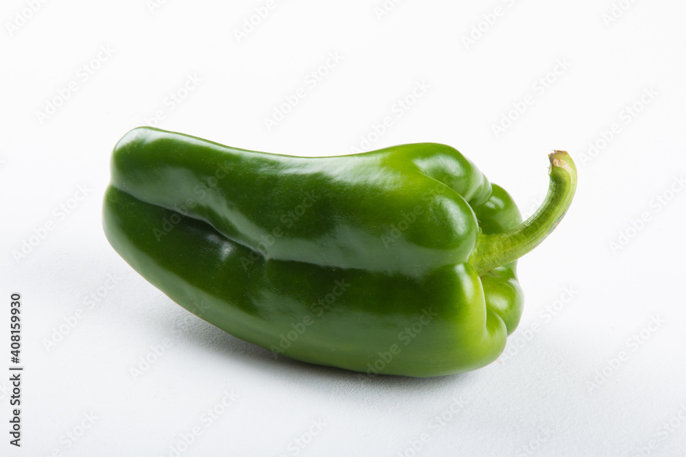 Ripe green pepper isolated with white background Ripe green pepper isolated with white background