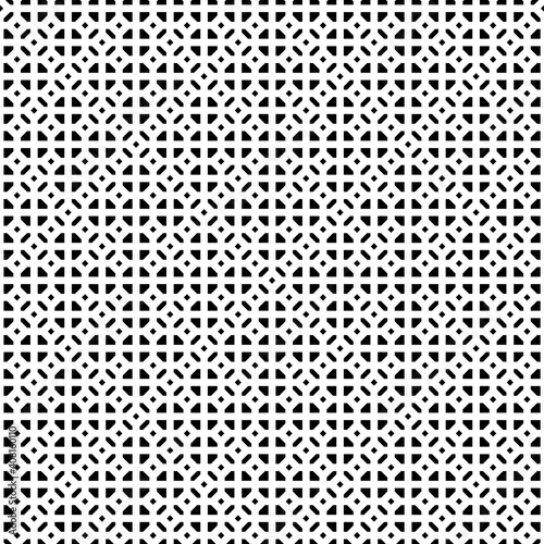 Seamless geometric fractal pattern. Abstract monochromatic background.