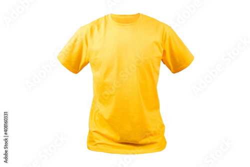 Mock up with yellow t-shirt photo