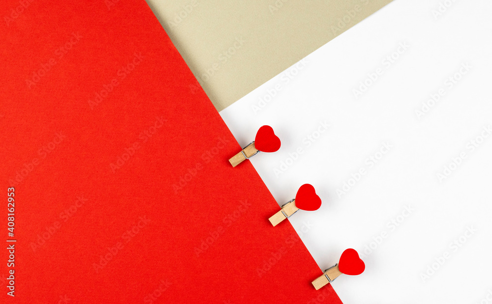 Red hearts on a white background.Abstract background Red hearts on a white background.Abstract background