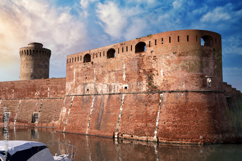 Medicea marine fortress in the port of Livorno in Tuscany