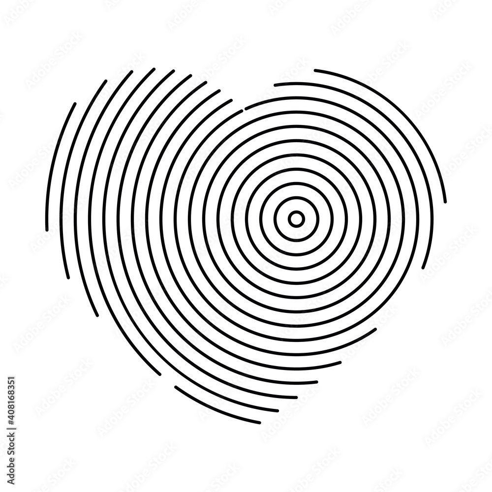 Striped heart symbol