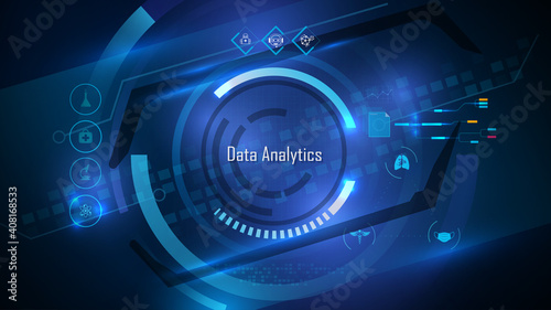 virtual system health care data analytics data transformation futuristic hud concept design background eps 10 vector