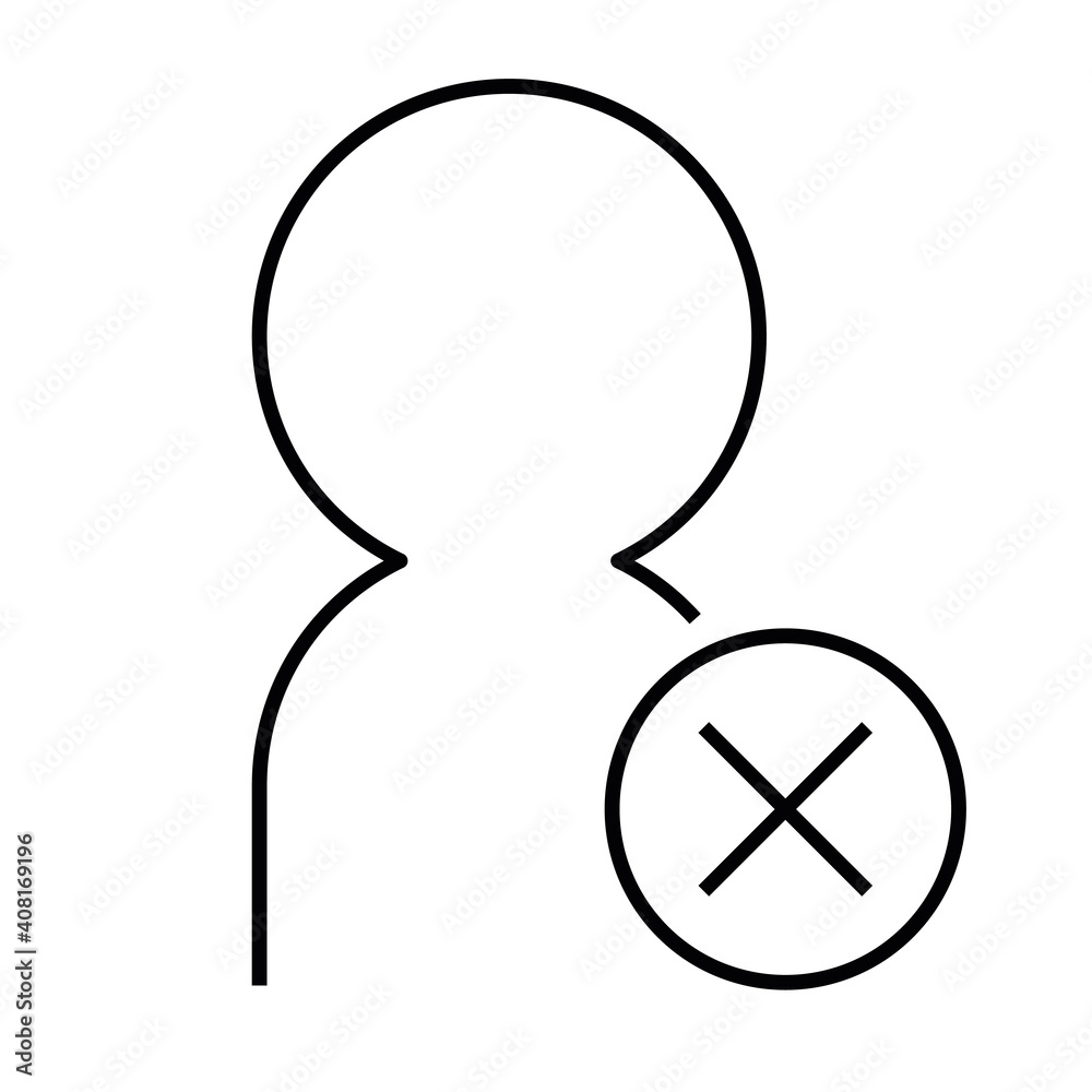 Delete, user or person thin line icon Delete, user or person thin line icon
