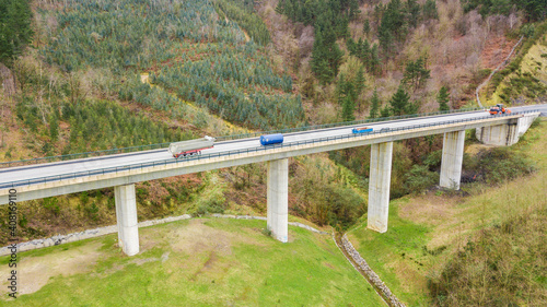 aerial view of bridge construction