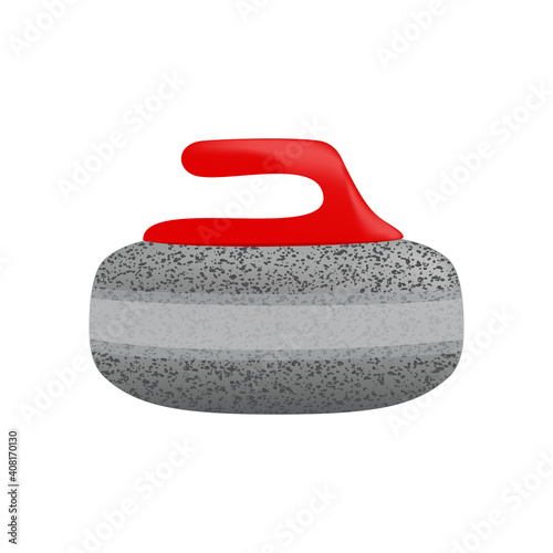 Curling stone isolated on white, vector illustration