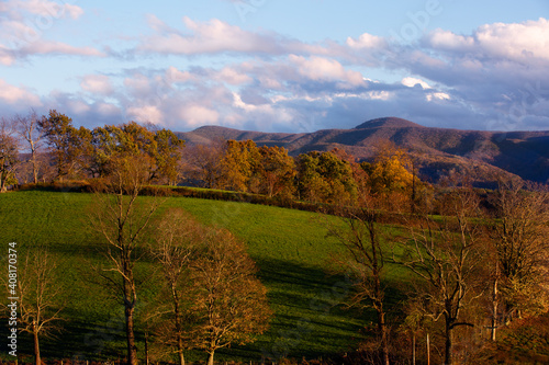 Mountains with fall colors in Appalachia, Chilhowie, Virginia