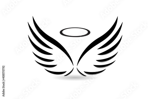 Angel wings symbol of faith religion christianity catholic people believe in god icon logo vector image