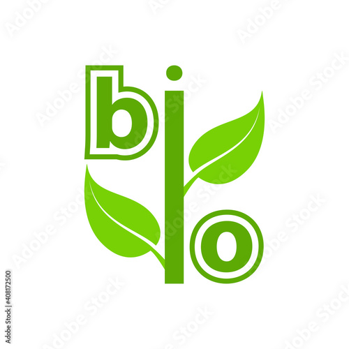Bio label, vector illustration