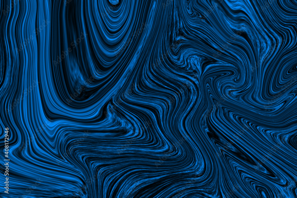 Metallic blue liquid marble texture background vector