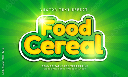 Food Cereal 3d text style effect