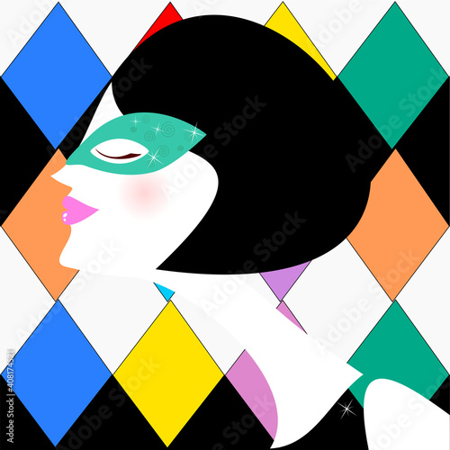 Profilo bianco con maschera Carnevale