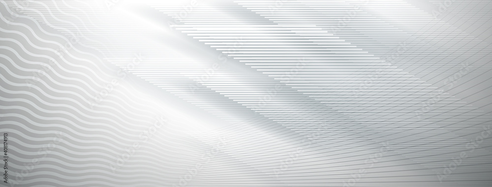 Abstract background of straight and wavy intersecting lines in white and gray colors Abstract background of straight and wavy intersecting lines in white and gray colors