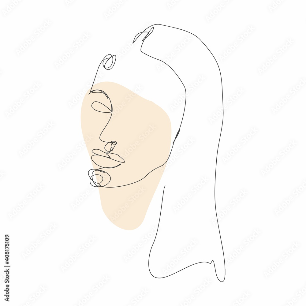 Face line art. Face painting. Vector sketch with face. Vector Illustration. Face line art. Face painting. Vector sketch with face. Vector Illustration.