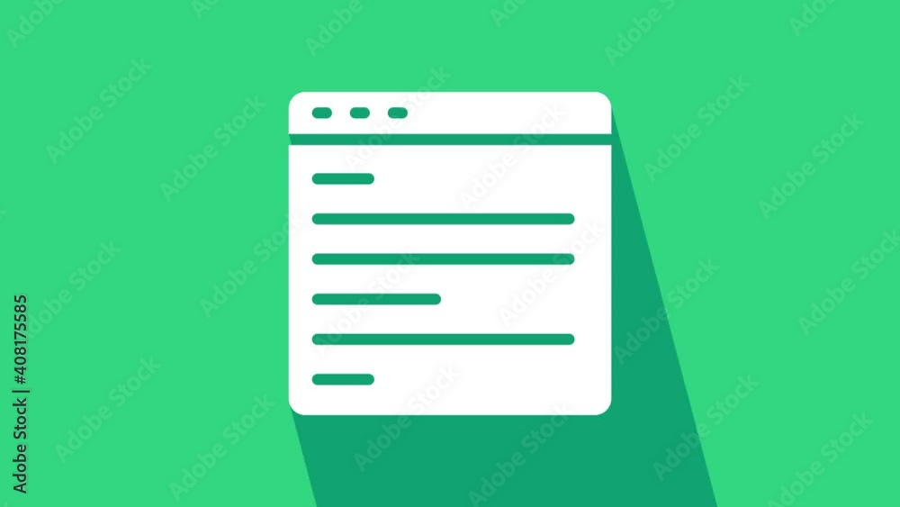 White Computer api interface icon isolated on green background. Application programming interface API technology. Software integration. 4K Video motion graphic animation