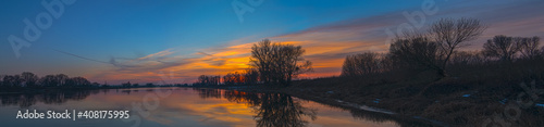 sunset over the river Panorama