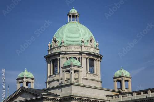 National Assembly of the Republic of Serbia (Skupstina) in the center of city of Belgrade. Serbia. photo