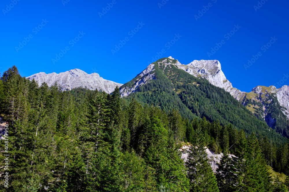 Karwendel Nature Park, Karwendel Mountains, Alpine Park, Rißtal, Risstal, mountains, mountain forest, Vomp, Hinterriß, Tyrol, Austria