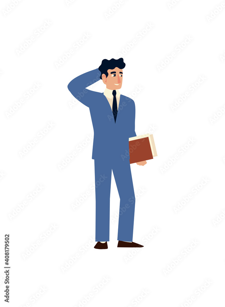 businessman character professional standing on white background