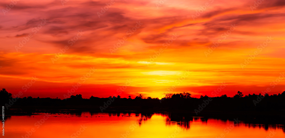 Amazing very beautiful sunset, dark light in the evening, there is space for text. Amazing very beautiful sunset, dark light in the evening, there is space for text.