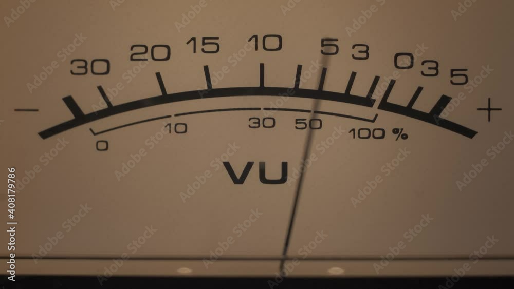 Audio signal levels monitoring audio console on classic sound amplifier