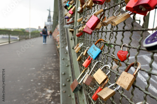 Love locks at the Hohenzollern Bridge, Cologne, Germany