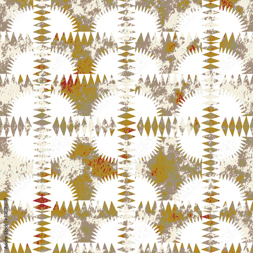 Fototapeta Naklejka Na Ścianę i Meble -  Geometric kilim ikat pattern with grunge texture

