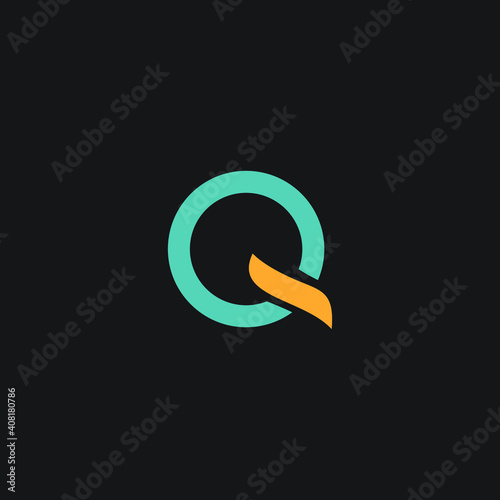 logo font q icon templet vector