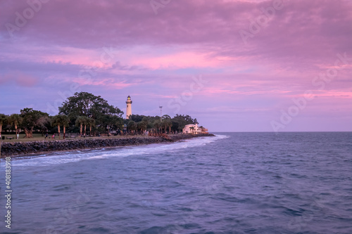 Fotografie View of Lighthouse from the Pier, St Simons Island, GA