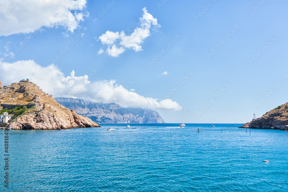 Picturesque coastline of the Black Sea. Crimea Russia summer