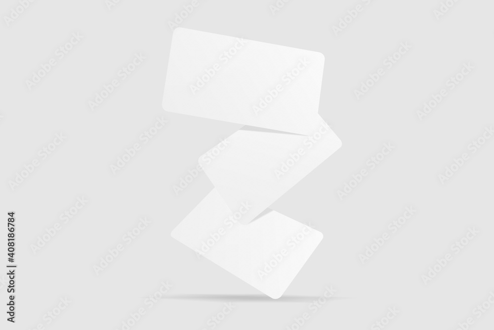 Realistic floating blank rounded corner business card illustration for mockup Realistic floating blank rounded corner business card illustration for mockup