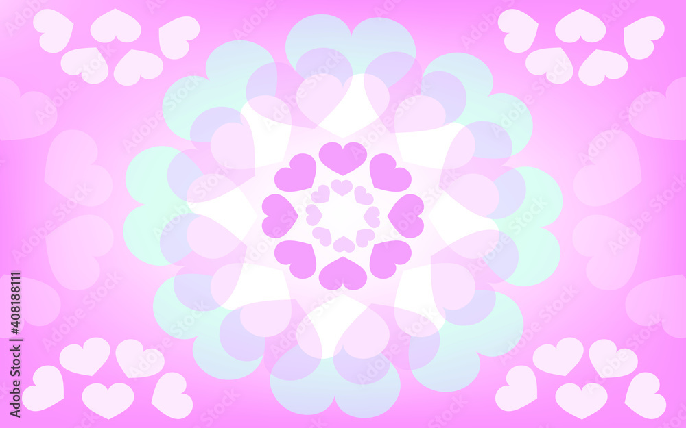 Pink abstract heart curve pattern background Pink abstract heart curve pattern background
